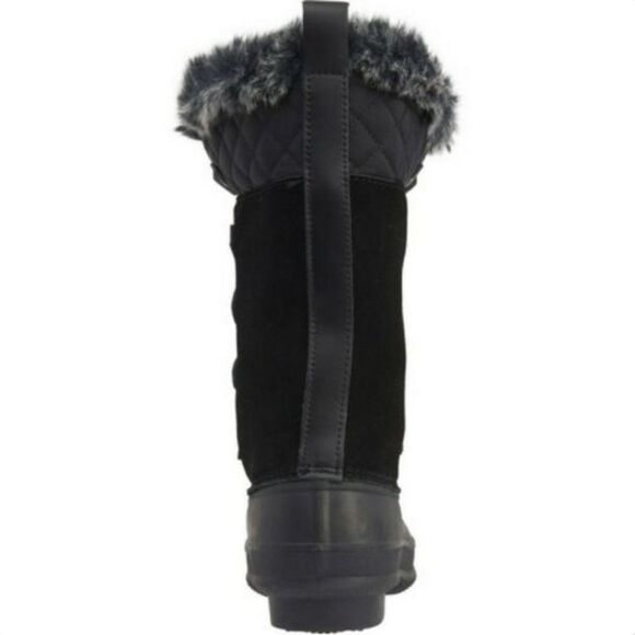 Khombu Colby Tall Black Suede Faux Fur Waterproof Duck Boots 10 - Picture 5 of 14